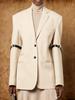 2025 Summer Women's Fashionable Long Sleeve Belted Suit Jacket