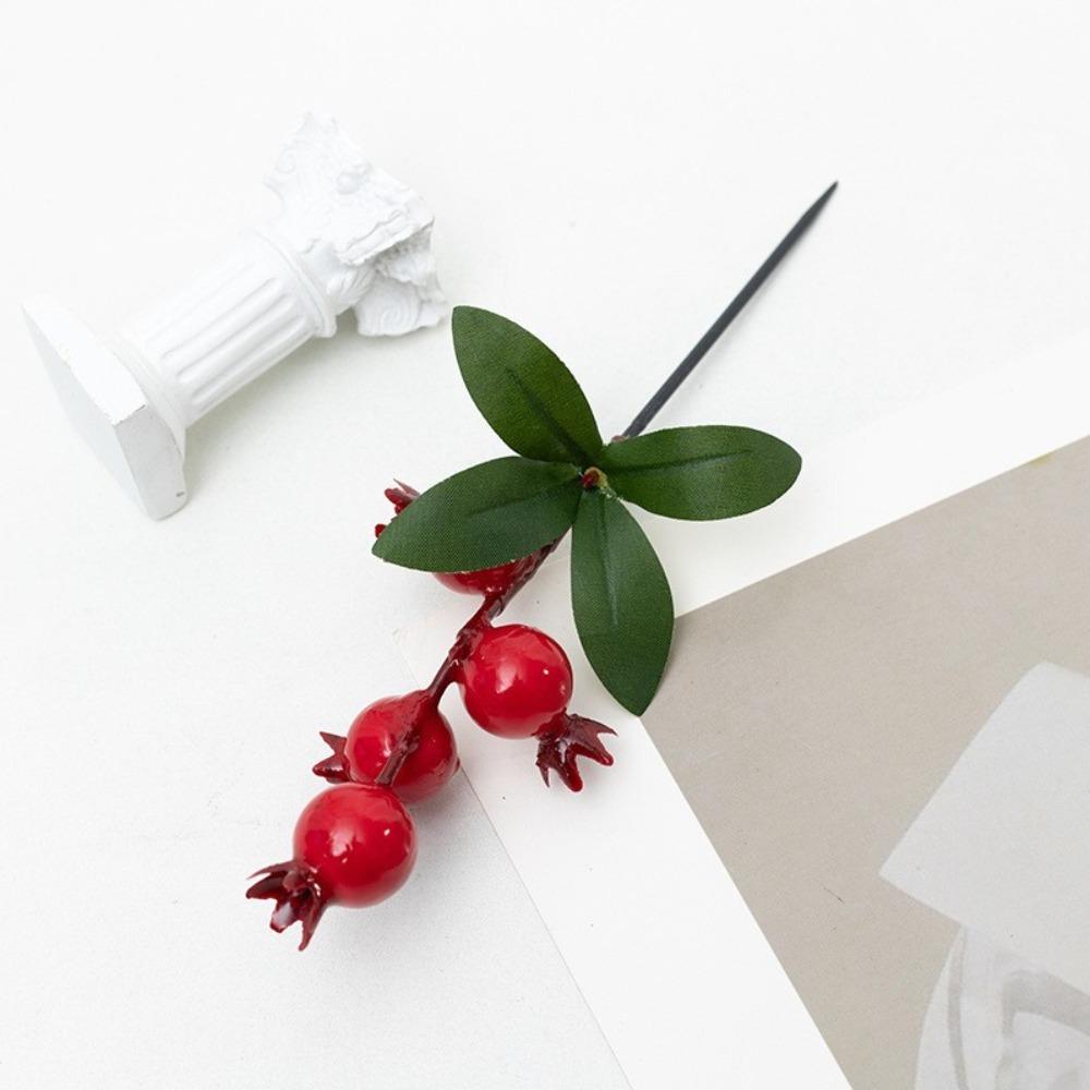Artificial Flowers Core Content Mini Artificial Pomegranate Fruit bearing Branch with Auspicious Design Ideal for Year end