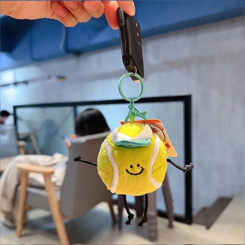 Unique Key Charm Pendant Sports Series Pendant Toy Bag Pendant Keyring Plush Texture Present for Fashionable Lover