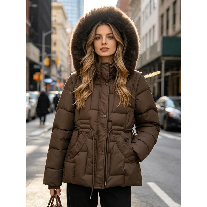 TIFICY Moda donna casual autunno inverno tinta unita stampa maniche lunghe giacche e cappotti piumini