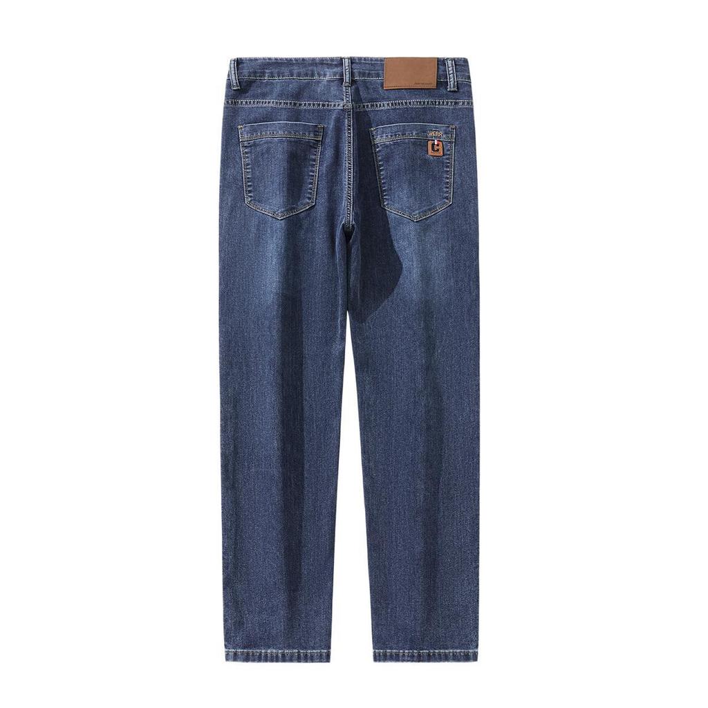 Men's Light Business Jeans Straight Loose Spring and Summer New Cropped Pants
