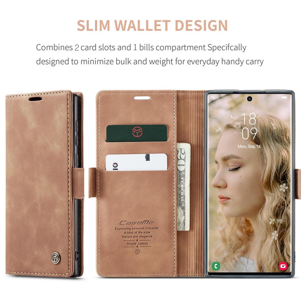 Samsung Galaxy S23 Ultra/S24 Leather Flip Case with Card Slot