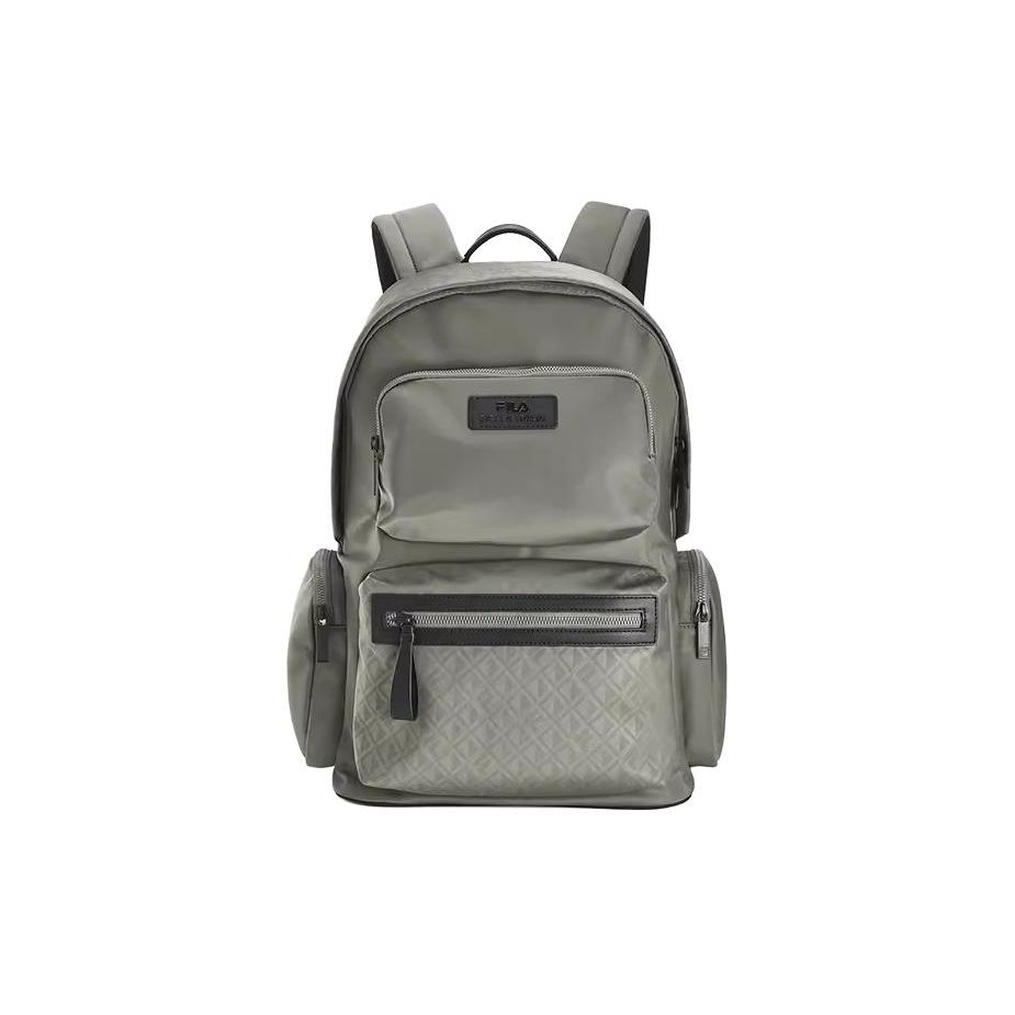 FILA Fashion Casual Multi-Pocket Fabric Backpack Ultra Small Men backpack Green Khaki F13M428103FLK Green Khaki,Extra Small