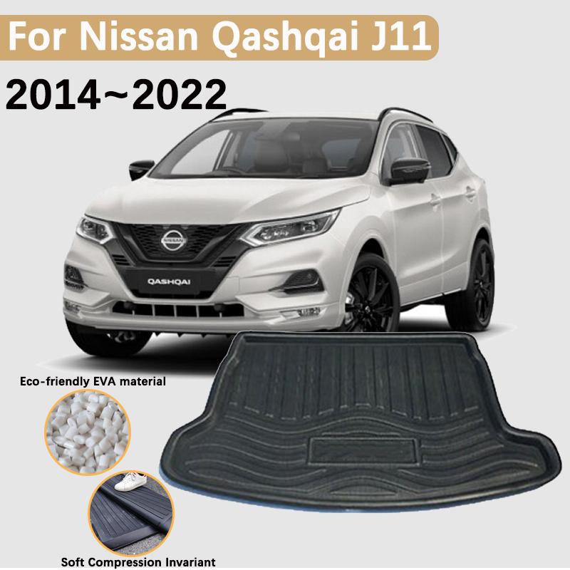 

Коврики для багажника автомобиля Nissan Qashqai J11 2014~2022 Аксессуары Rogue Sport Boot Cargo Trunk Водонепроницаемый коврик EVA Storage Pad