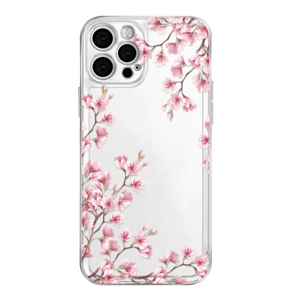 Fresh and Elegant Flowers Pattern Clear Phone Case For Xiaomi Mi 15 T Pro 14T 13T Mi 17 15 14 13 12 11 Lite 5G Silicone Cover