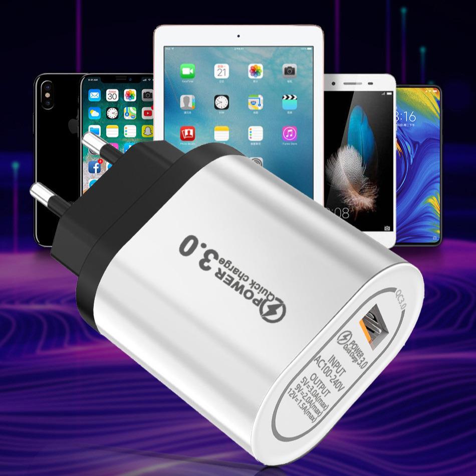 Universal QC3.0 Fast Charging Single Port Charger - UK, EU, US Compatible