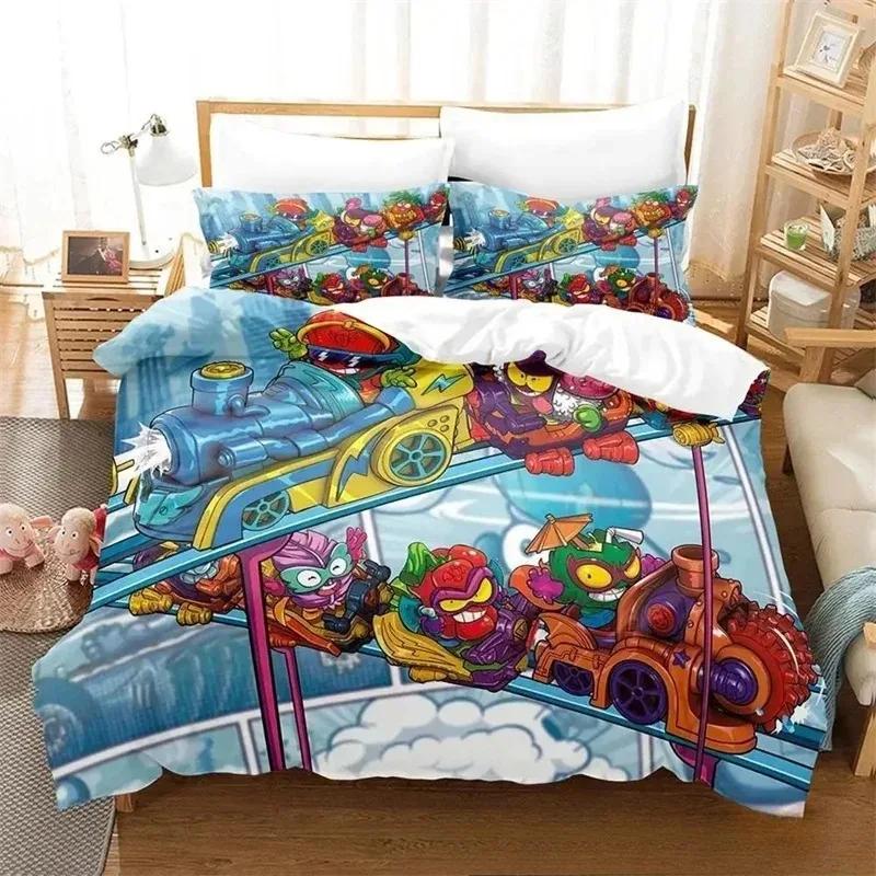 3D Nyomtatás Super Zings Ágyneműszett, Paplanhuzat Paplan Ágy Szett Paplanhuzat Párnahuzat, King Queen Twin Méret Fiúk Lányok Felnőttek