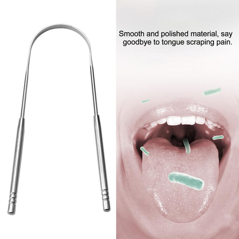 Tongue Scraper Set Stainless Steel Tongue Scraper Fresh Breath Cleaning Toothbrush Reusable Bathroom Oral Care Tool