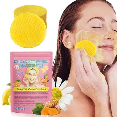 Turmeric Cleansing Pads Kojic Acid Helps Maintain Oil and Water Balance On Body Skin (40 Pieces)