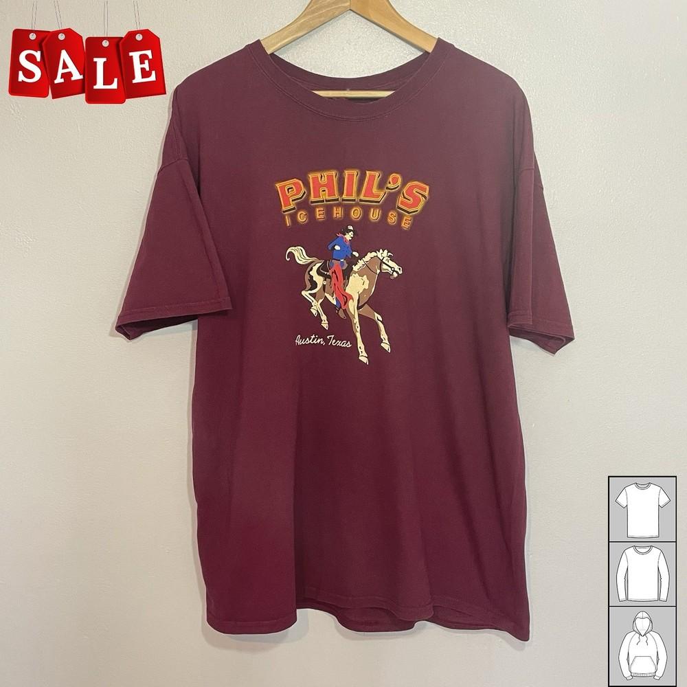 

New Phil’s Icehouse Burgundy Horse Gift For Fans Unisex S5XL Shirt WE509 Unisex T-Shirt XXXXL