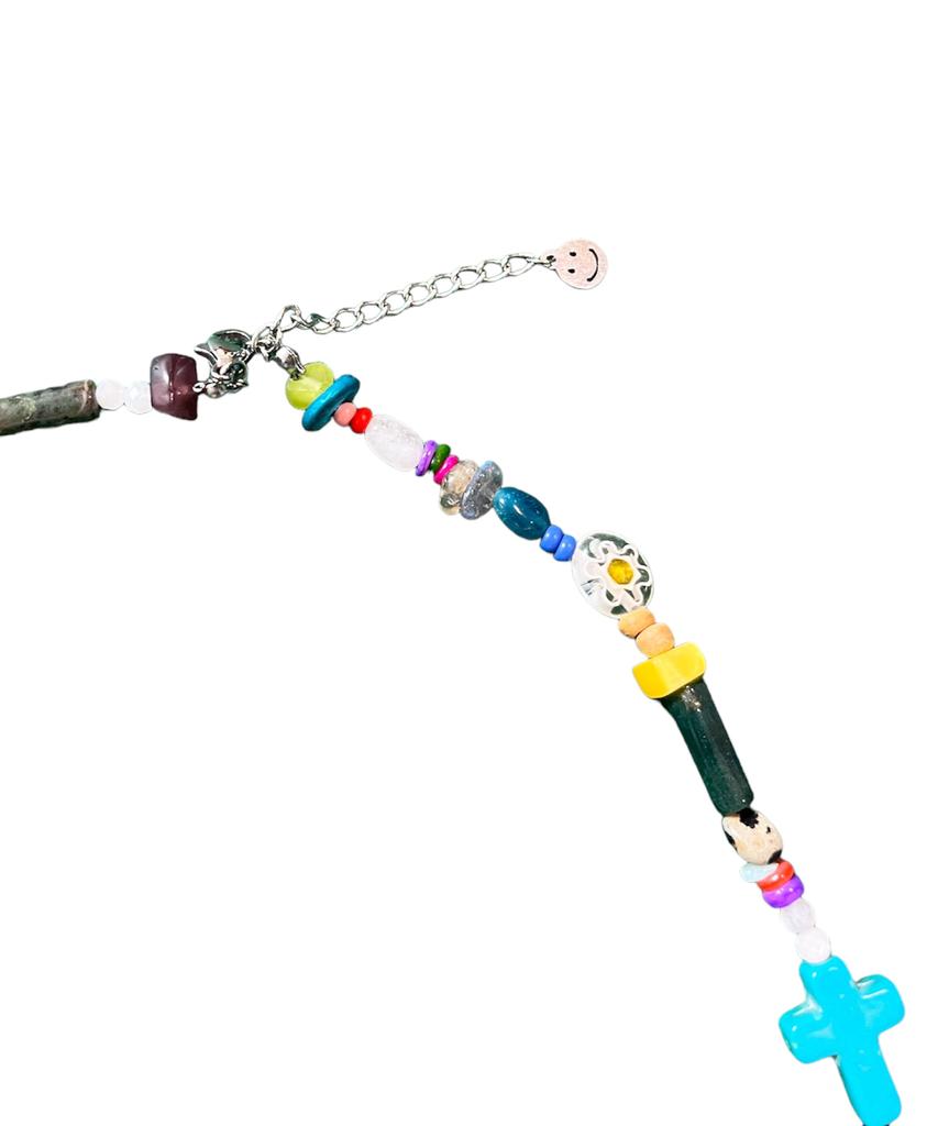Sk8Er Rock Smiley Multi-Perlen-Halskette (Multi)