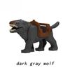 1pcs Medieval Knight light gray Wolf Widen the seat Animal Decorative Toy Moc Building Block