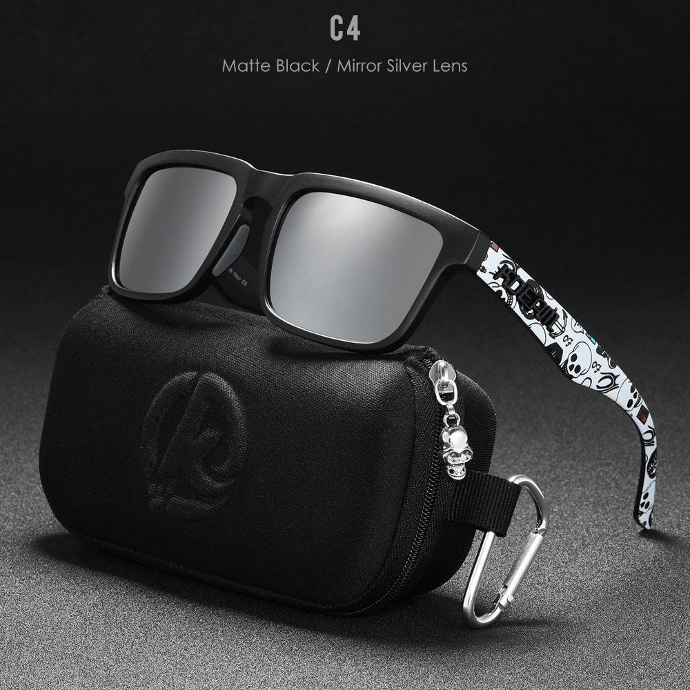 New KDEAM Brand High Quality Men Square Sunglasses Colors Sports Polarized Sun Glasses Reflective Coating Mirrored Lens