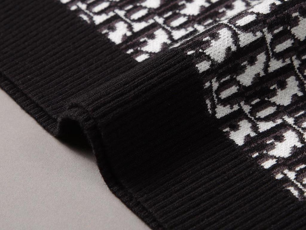 Pánský evropský lehký luxusní podzimní/zimní žakárový svetr s potiskem písmen