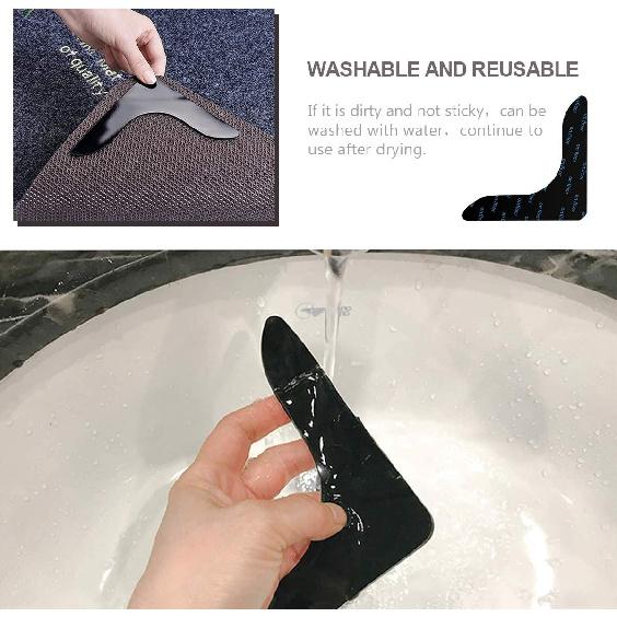 Rug Grippers,Never Curl Rug Grippers Non Slip Reble Carpet Stickers for Area Rugs, Hardwood Floors, Tile Floors, Floor Mats, Keep Your Rug in Place
