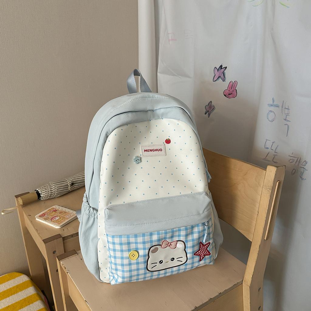 Schoolbag Girl Style Cute Star Schoolbag Female Junior High School Student Campus Cartoon Backpack Large Capacity High Value Backpack