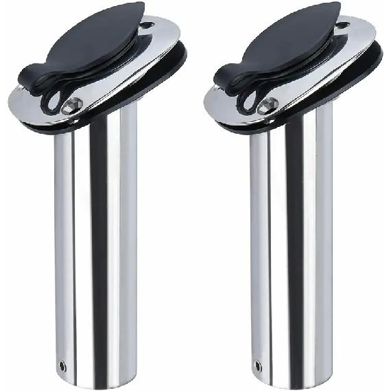 2X Stainless Steel Flush Mount Boat Fishing Rod Holder 30 Degree Rod Pod for Marine Boat