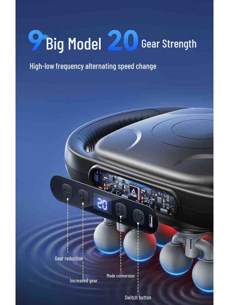 Professional 16-Head Massager for Cervical, Lumbar, and Back Muscles - Deep Relaxation Massage Tool