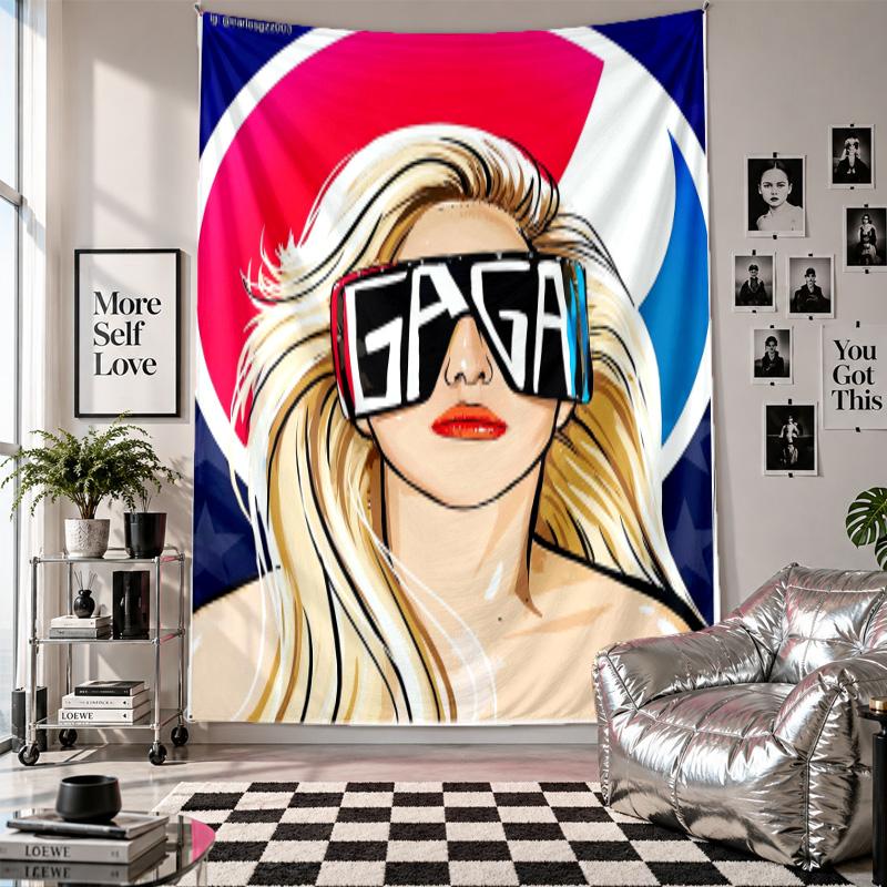 Wandbehang Lady Gaga Kunst Hängendes Tuch Dekorative Hintergrundabdeckung für Raumdekoration