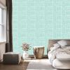 Polynesian Geometric Pattern Wallpaper Mint and White 50x1000