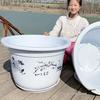 Extra Large Hydroponic Lotus Pot with Hole - Round, Thickened, Imitation Ceramic for Green Plants or Fruit Trees.