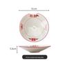 Set di Piatto Rotondo Rosso Ceramica Retrò Doppia Felicità - Piatto Basso, Piatto Piatto, Piatto per Hot Pot, Piatto per Carne, Piatto per Salsa e Piatto per Pesce per Tavola da Ristorante.