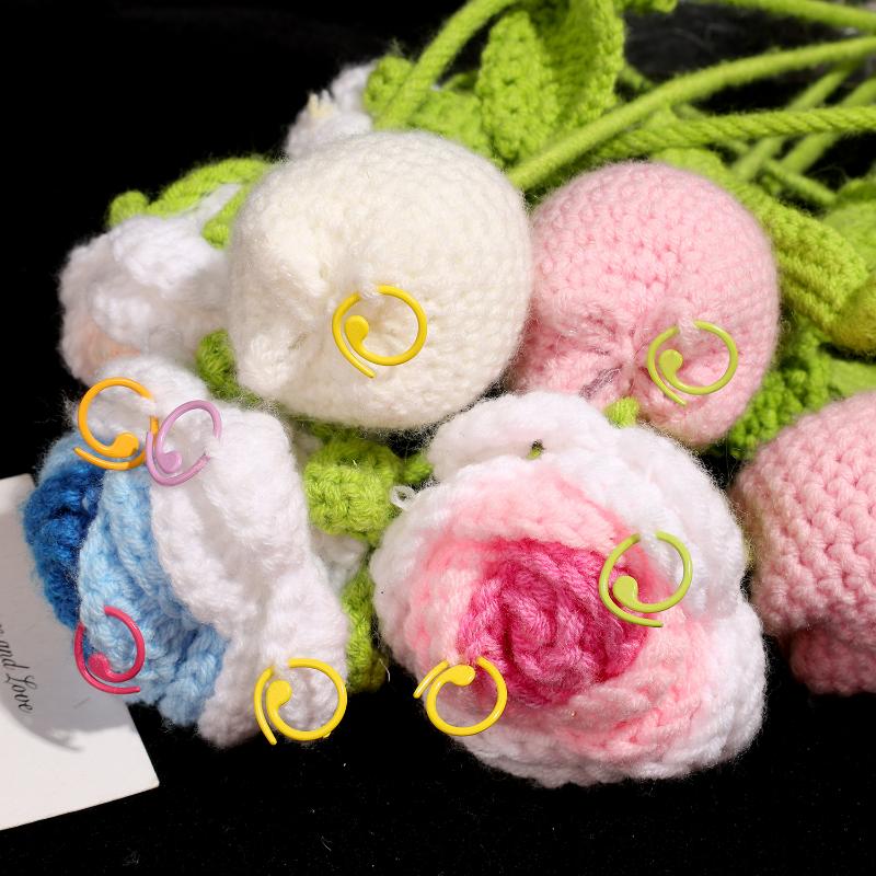 20/200x Marker Rings Metal Stitching Marker Crochet Locking Colorful Stitching Marker Rings Knitting Crocheting Accessories