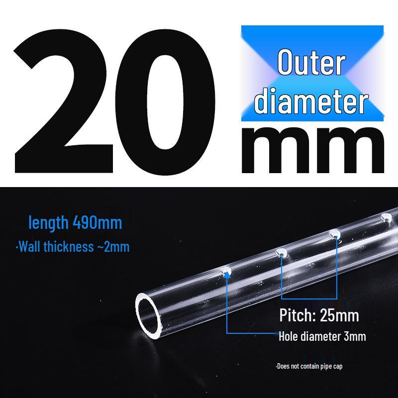 Longxiang Aquarium Acrylic Transparent Rain Tube Outlet (3/4/6 inch, 20mm)