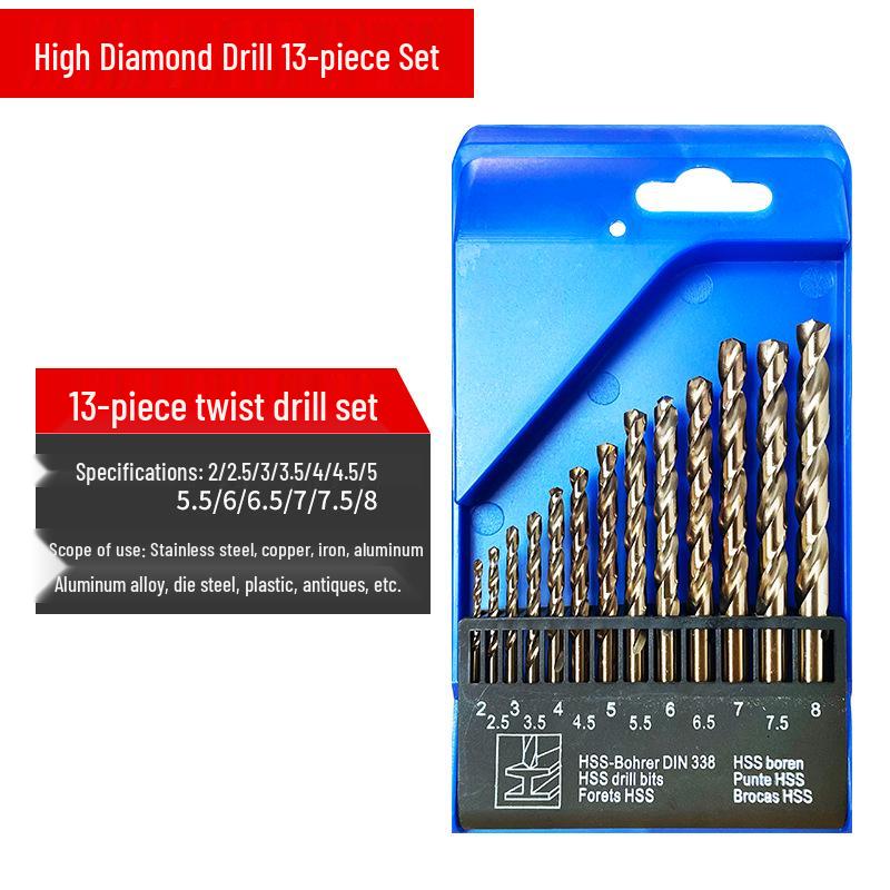 Set di punte da trapano HSS M35 al Cobalto per Legno, Metallo, Acciaio Inossidabile - Alta Durezza