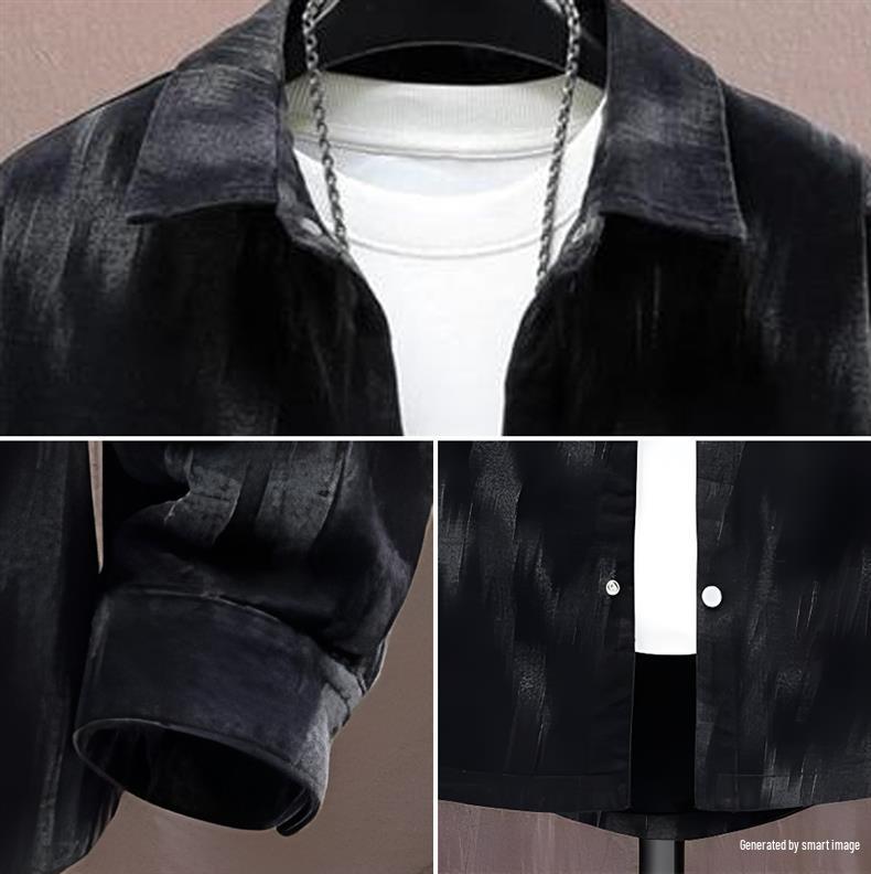 Mannen Korean Style Tie-Dye Denim Jas - Trendy, Knap en Veelzijdig voor Lente en Herfst.