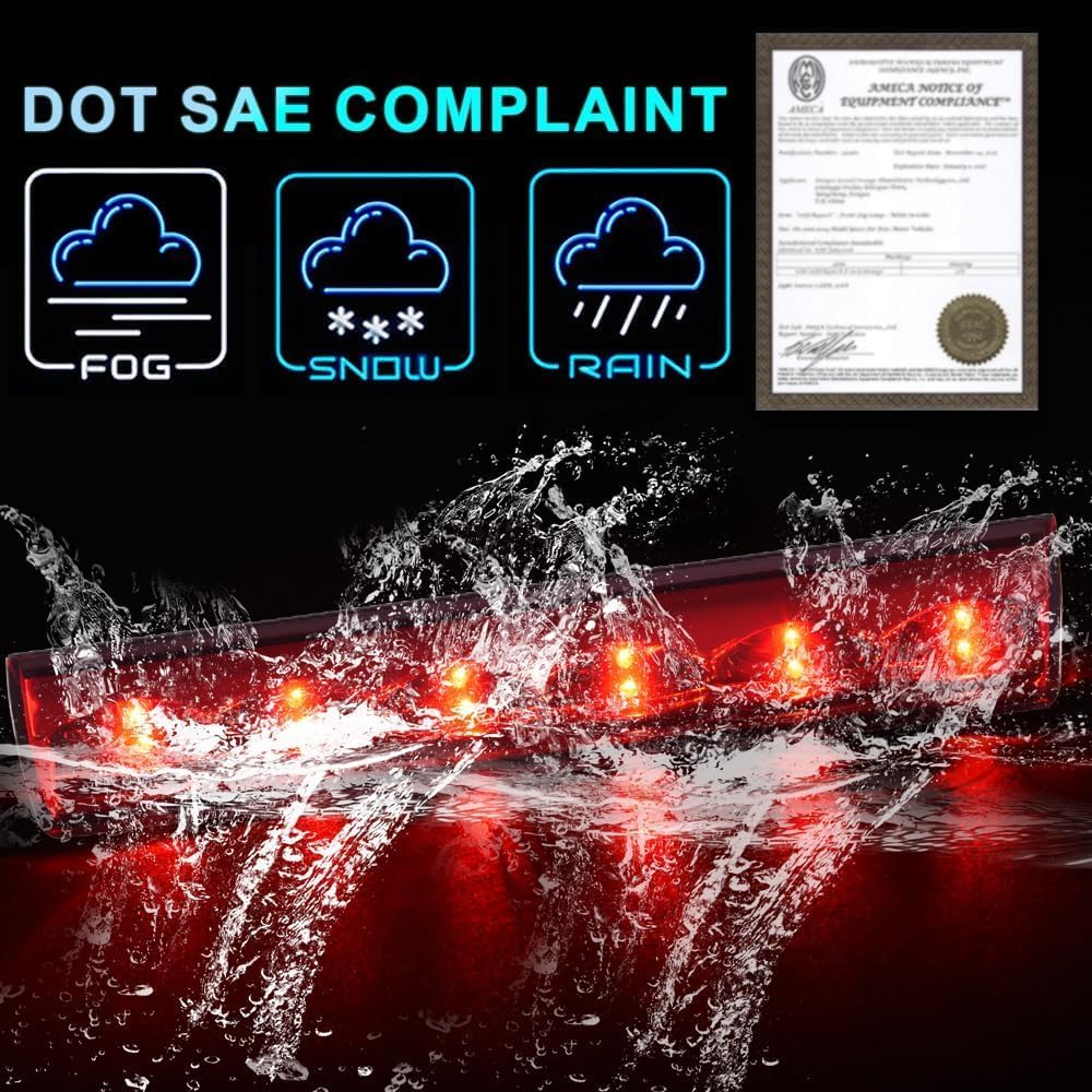 PIT66 LED 3Rd Brake Light Compatible With Truck Cap Topper Leer Are Century LED Recessed Cargo Light Parking Light High Mount Third Brake Light Lamp