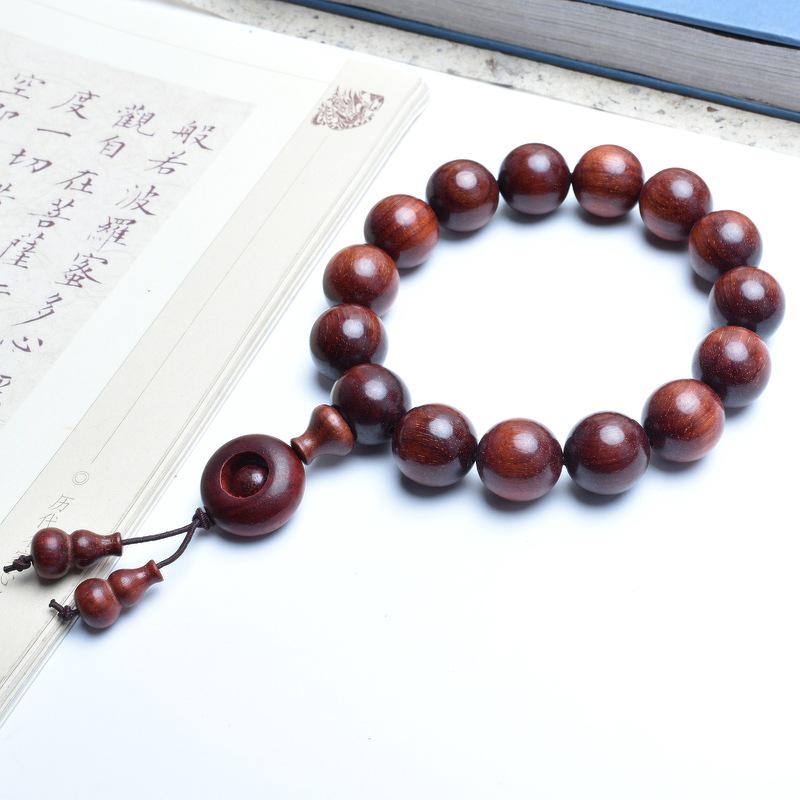Venus Old Material Small-Leaf Red Sandalwood Prayer Beads Chain - High Oil Density, Unisex, New Chinese Style Decoration Gift