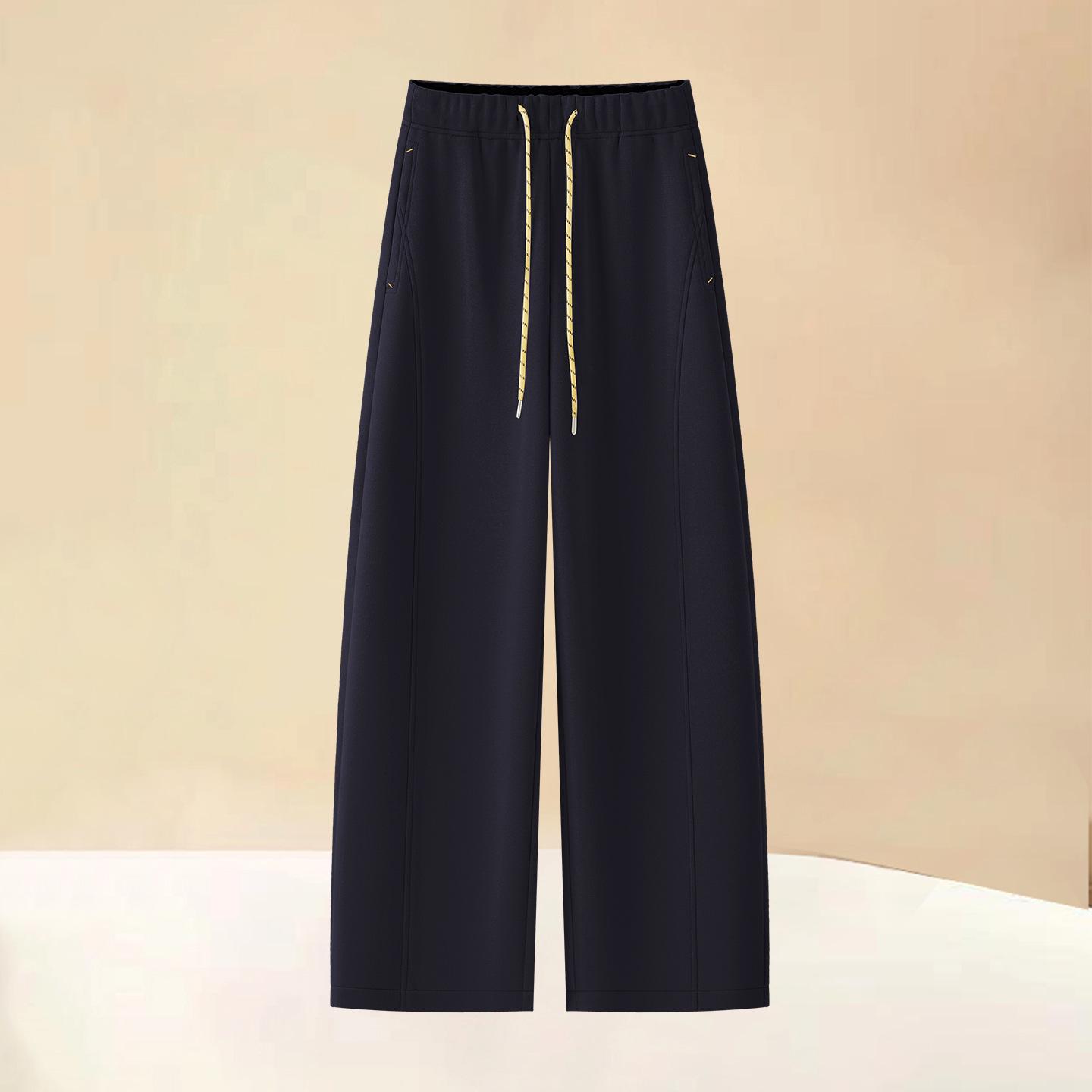 

Elegant Winter Curved Knife Wide-Leg Women s Sweatpants - New Autumn/Winter 2026 Casual Lazy Style Large