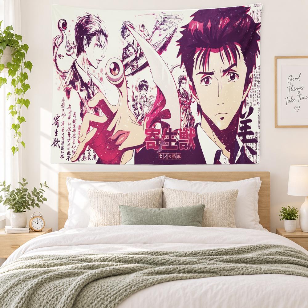 P-Parasyte Tapestry Wall Hanging Shinichi Migi Japanese Horror Seinen Manga Wall Art Bedroom Dorm Living Room Home Decor Fans