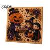 Cozy Seasonal Wall Display Halloween Faux Pearl Art Kit, Cute Ghost Skeleton Painting Whimsical And Pumpkin DIY 3D Craft Kit for Adults, Fall