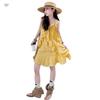 Girls' Ruffle Strappy Midi Dress - 2026 Summer Beach Style for Older Children