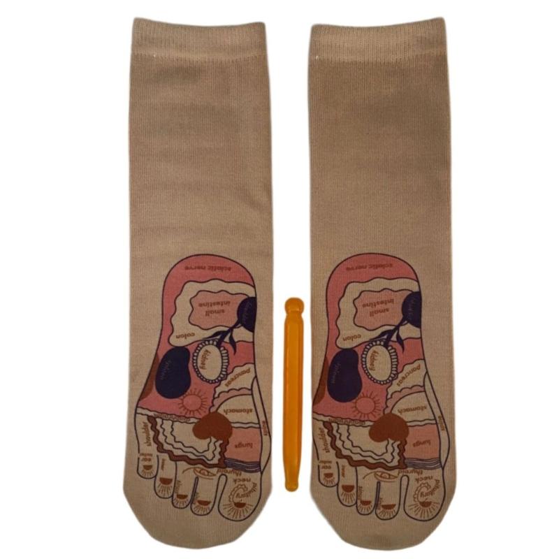 Cotton Foot Massage Acupressure Socks Relieve Fatigue Reduce Stress Suitable for Long Periods of Standing and Sitting