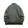 Men's Solid Color Baseball Jacket Versatile Trendy Jacket Casual Sports Stand Collar Coat