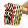 Gold Bamboo Pattern Women's Bracelet with Colored Epoxy Resin
