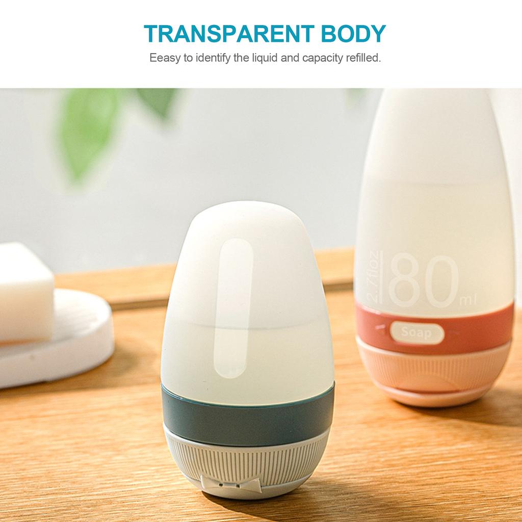 80mL Travel Bottle Leakproof Silicone Refillable Travel Containers Squeezable Travel Tube Cosmetic Toiletry Containers for Shampoo Lotion Soap