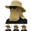 Sun Hat Bucket Hats for Men Women,Outdoor Wide Brim Fishing Hat with Detachable Face Cover & Neck Flap UV Protection