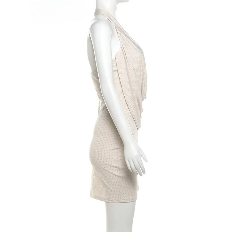 Robe Mini Nibber Diamantée Couleur Unie Mode Femme Décolleté Plongeant Sans Bretelles Tendance Féminine Streetwear Vêtements