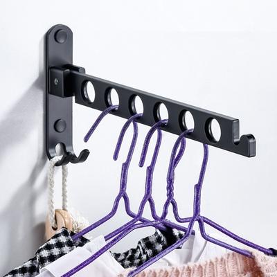 Black Retractable Clothes Hanger Wall Mounted  Laundry Drying Rack Foldable Drying Racks Space Saving For Bathroom Balcony