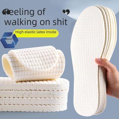 Breathable Latex Sports Insoles: Sweat-Absorbing, Deodorizing, Soft Massage Soles, Cuttable, Summer-Ready for Women