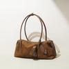 2026 New Women Suede Shoulder Bag, Minimalist Vintage Hobo Underarm Purse, Genuine Leather Casual Commuter Office Crossbody Bag