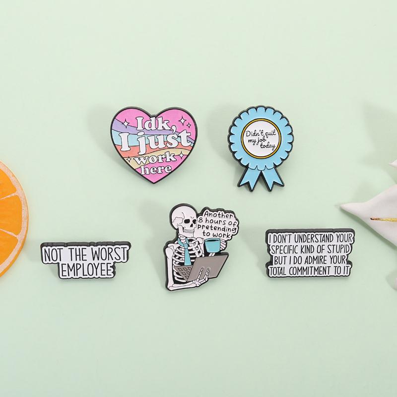 Humor Office Quote Enamel Pins Another 8 Hours Of Pretending To Work Not The Worst Employee Brooch Lapel Badge Jewelry