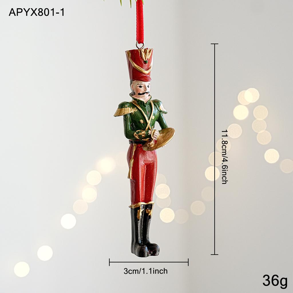 Resin Santa Rocking Horse Animal Christmas Ornaments Shaped Hanging Pendants for Tree Holiday Decor