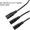 2ft C8 to Dual C7 Y Split AC Power Cable Cord 1 in 2 Out Plug Connector