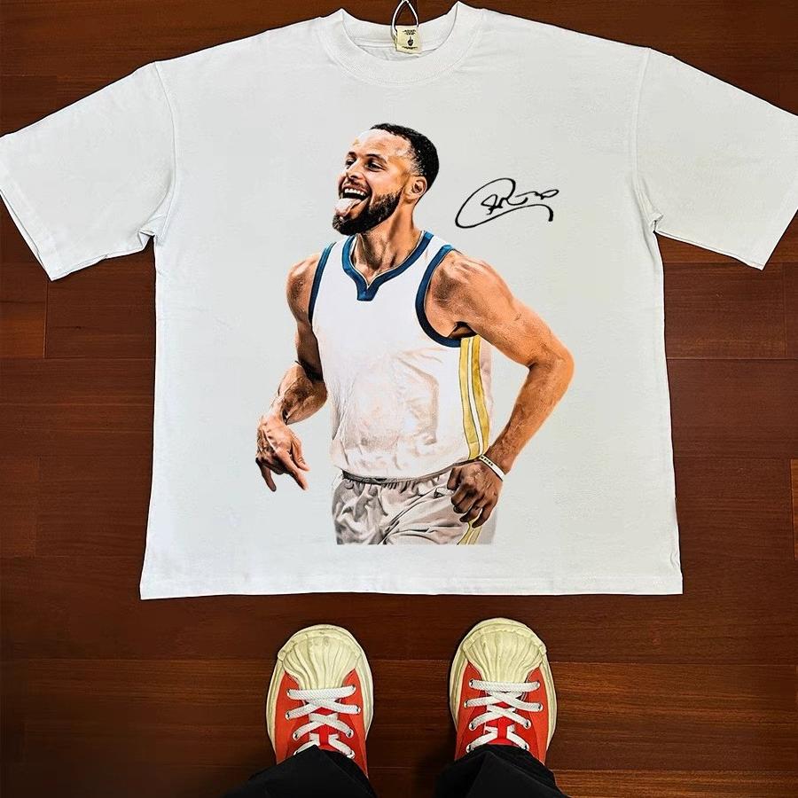 

Classic Tongue-out American-style Short Collar Retro Streetwear Niche Pure Cotton Short-sleeved T-shirt 5XL різнокольоровий