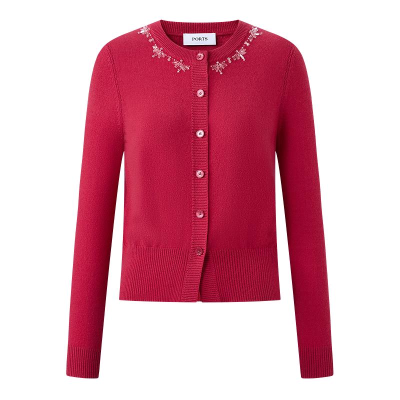 PORTS Women's Autumn/Winter 100% Cashmere Knit Cardigan